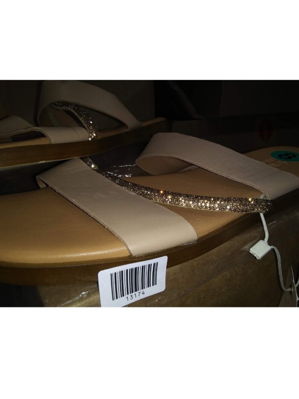 Fabio Maggenti Women's Sandals Rhinestone Straps Tan